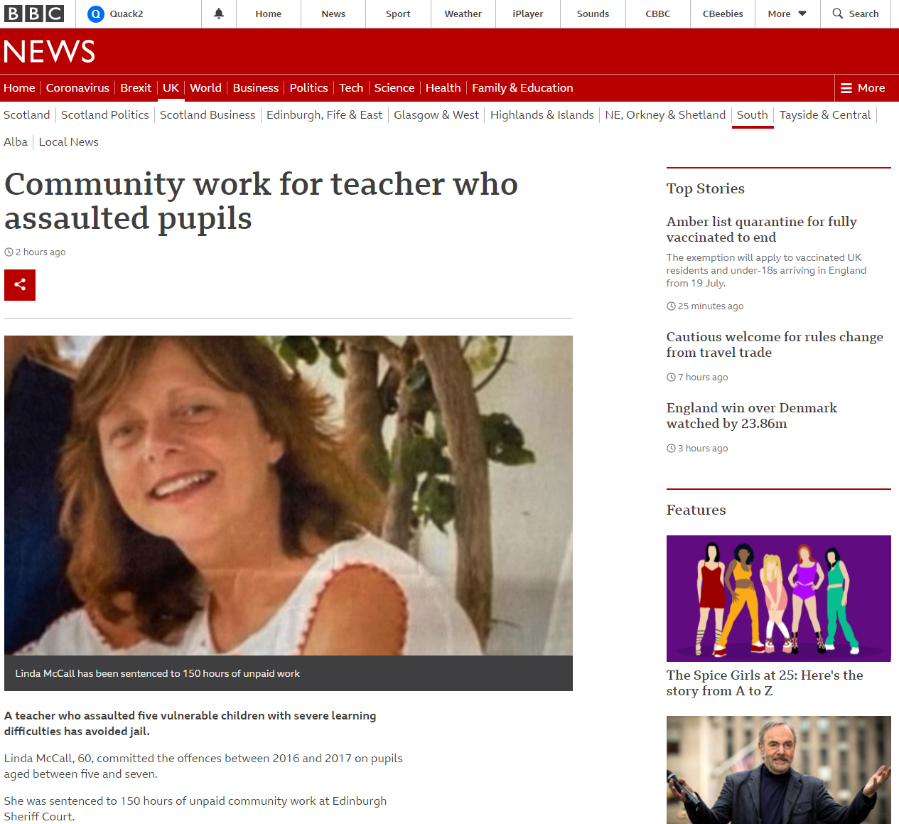 Community work for teacher who assaulted pupils