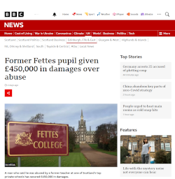 Former Fettes pupil given £450,000 in damages over abuse