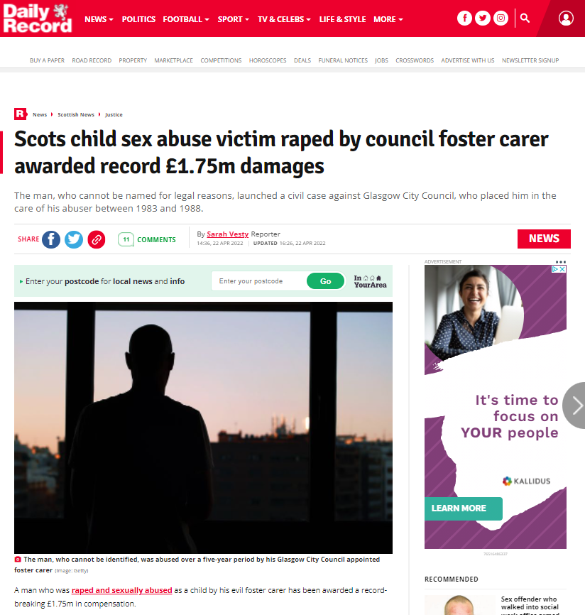 Daily Record - Scots child sex abuse victim
