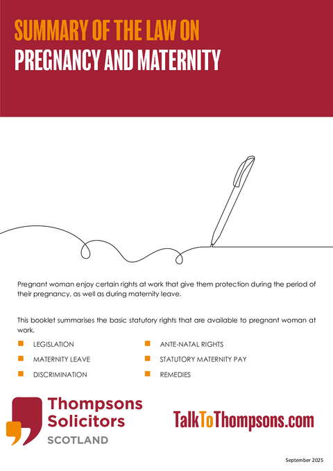 Summary of the law on pregnancy and maternity