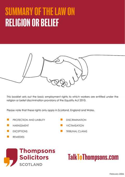 Summary of the law on religion or belief