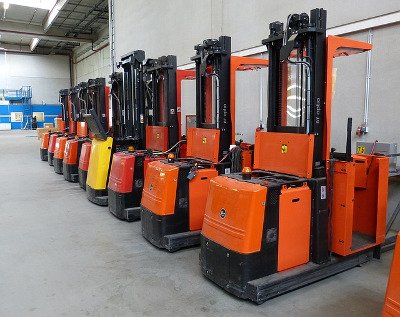 Forklifts in factory